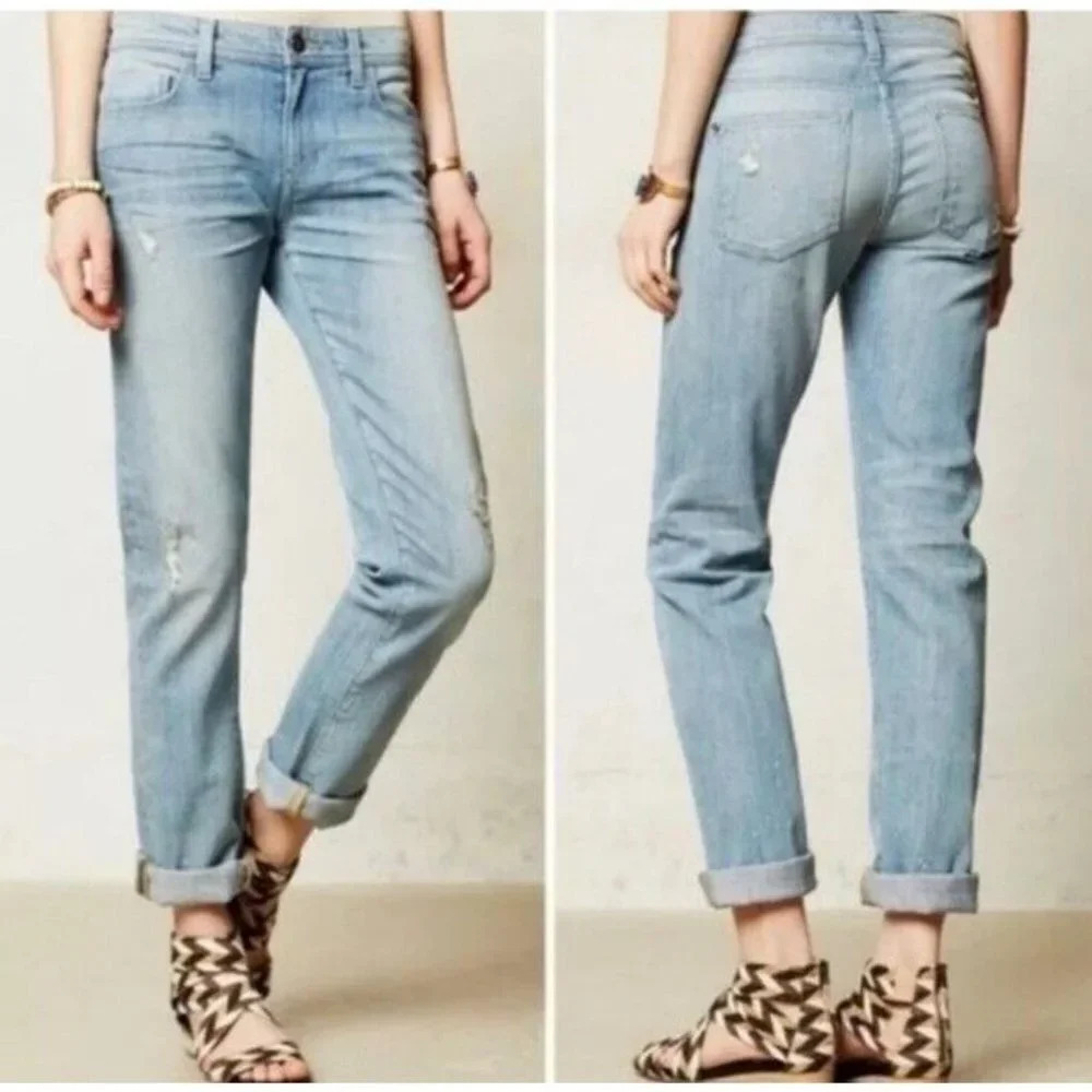Anthropologie Pilcro & The Letterpress sz 26 Mid-Rise Slim Boyfriend Jeans Blue